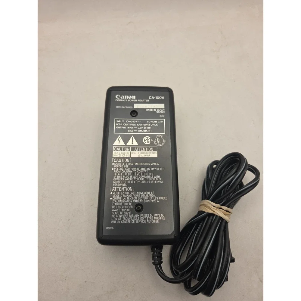 Genuine Original Canon CA-100A Camcorder Battery Charger w/DC-100 Adapter Tested